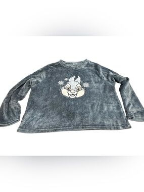 Disney Thumper Plush Fleece Sleepwear Top Gray 2X Women’s‎ Bambi Lounge  Shirt